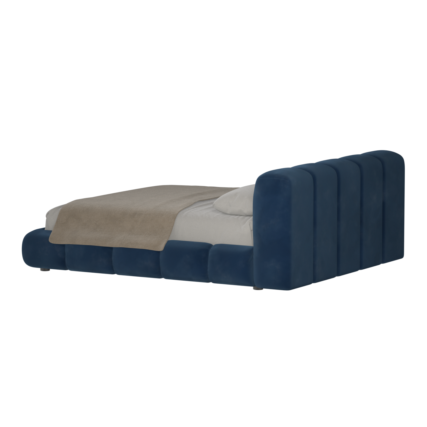 Fluffy Upholstered Bed Frame in Textured Bouclé