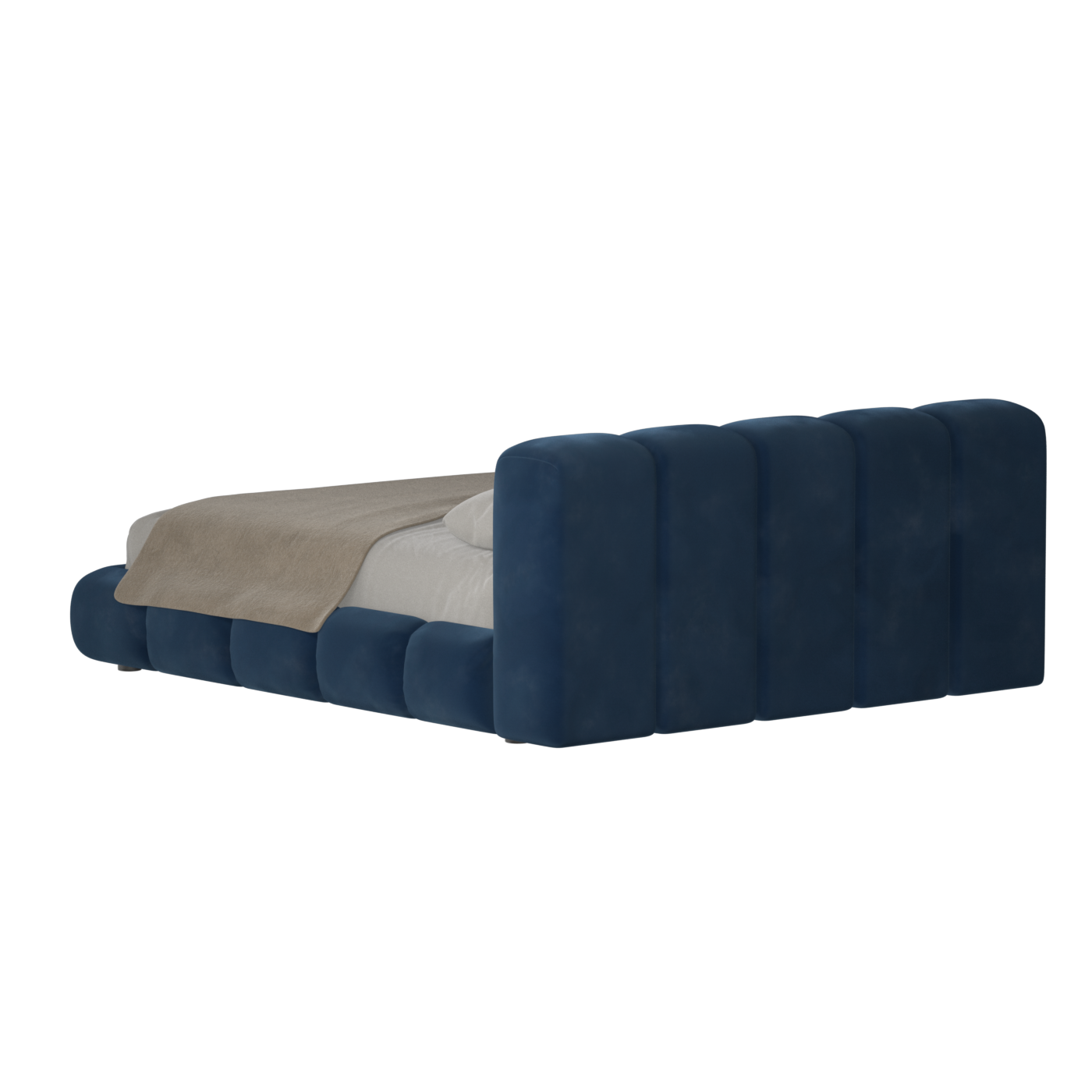 Fluffy Upholstered Bed Frame in Textured Bouclé