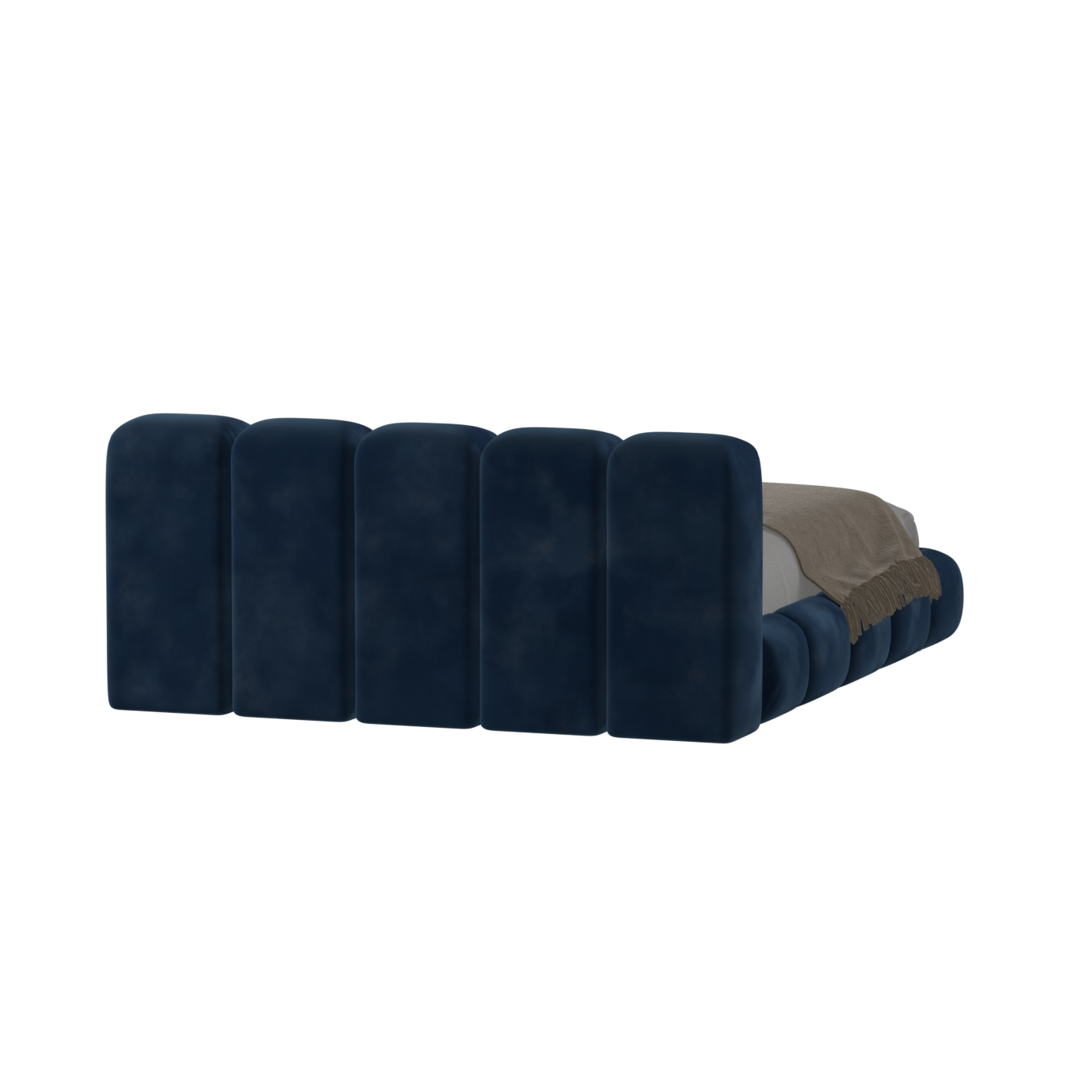 Fluffy Upholstered Bed Frame in Textured Bouclé