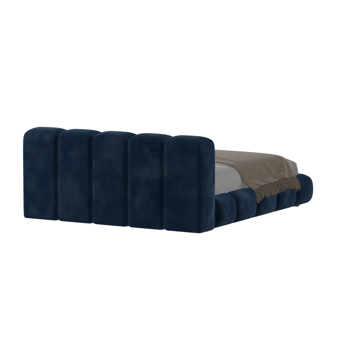 Fluffy Upholstered Bed Frame in Textured Bouclé