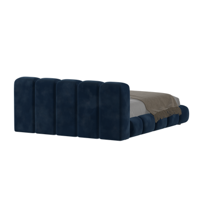 Fluffy Upholstered Bed Frame in Textured Bouclé