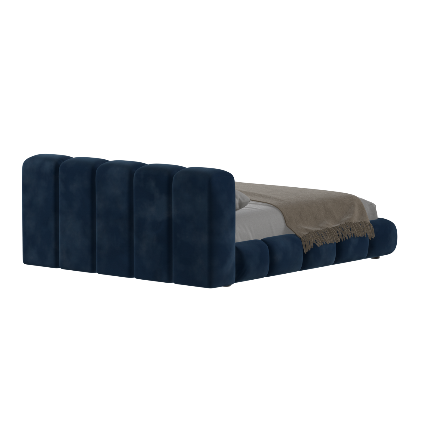 Fluffy Upholstered Bed Frame in Textured Bouclé