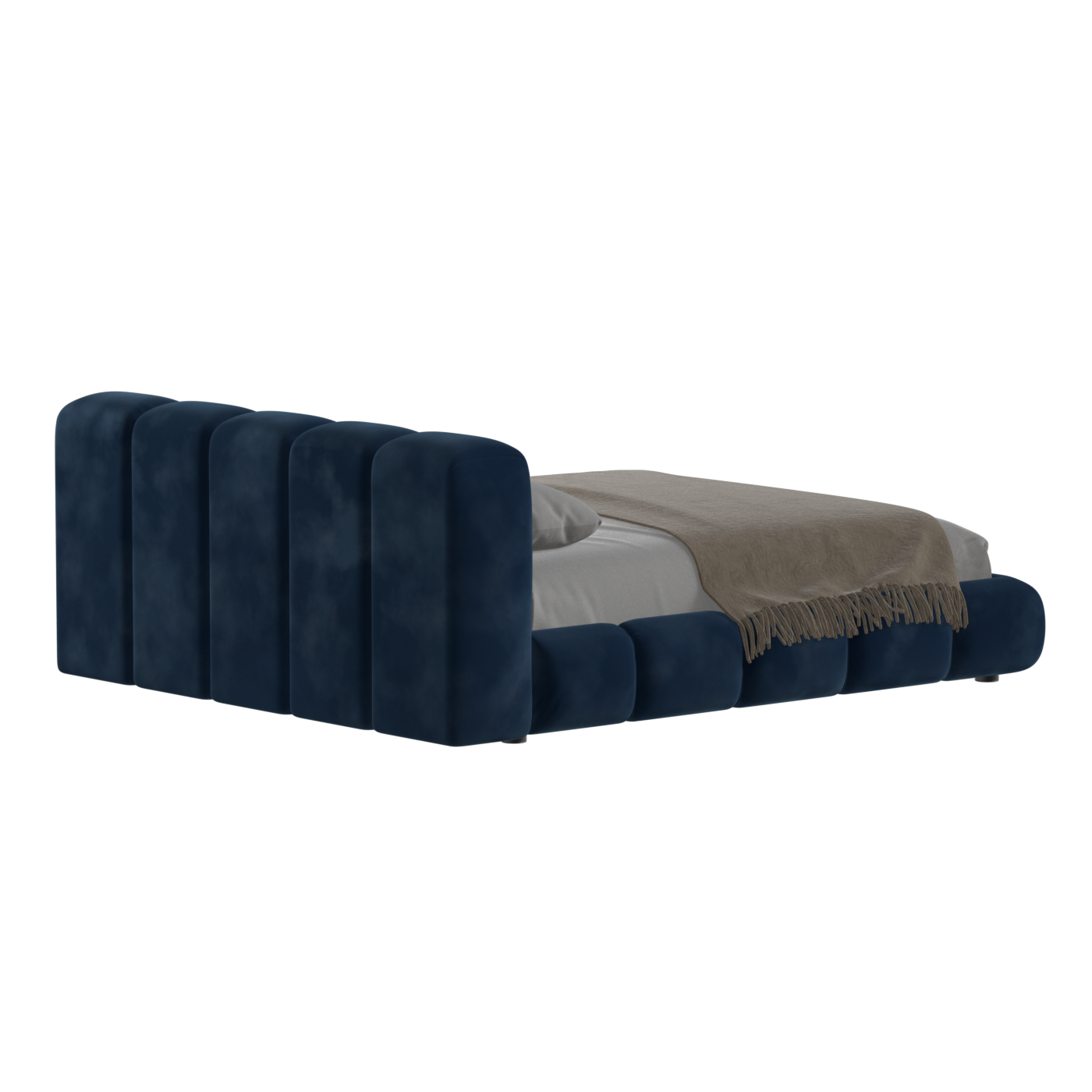 Fluffy Upholstered Bed Frame in Textured Bouclé