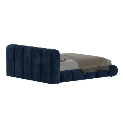 Fluffy Upholstered Bed Frame in Textured Bouclé