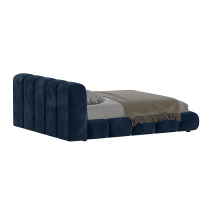 Fluffy Upholstered Bed Frame in Textured Bouclé