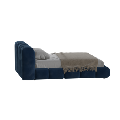 Fluffy Upholstered Bed Frame in Textured Bouclé