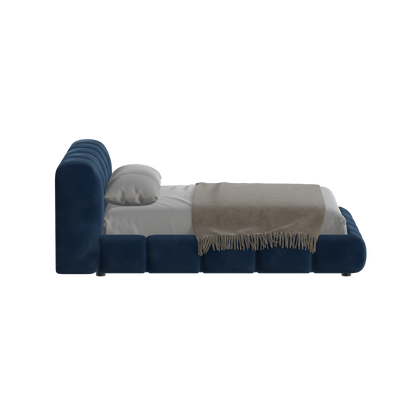 Fluffy Upholstered Bed Frame in Textured Bouclé