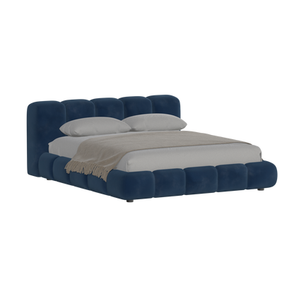 Fluffy Upholstered Bed Frame in Textured Bouclé