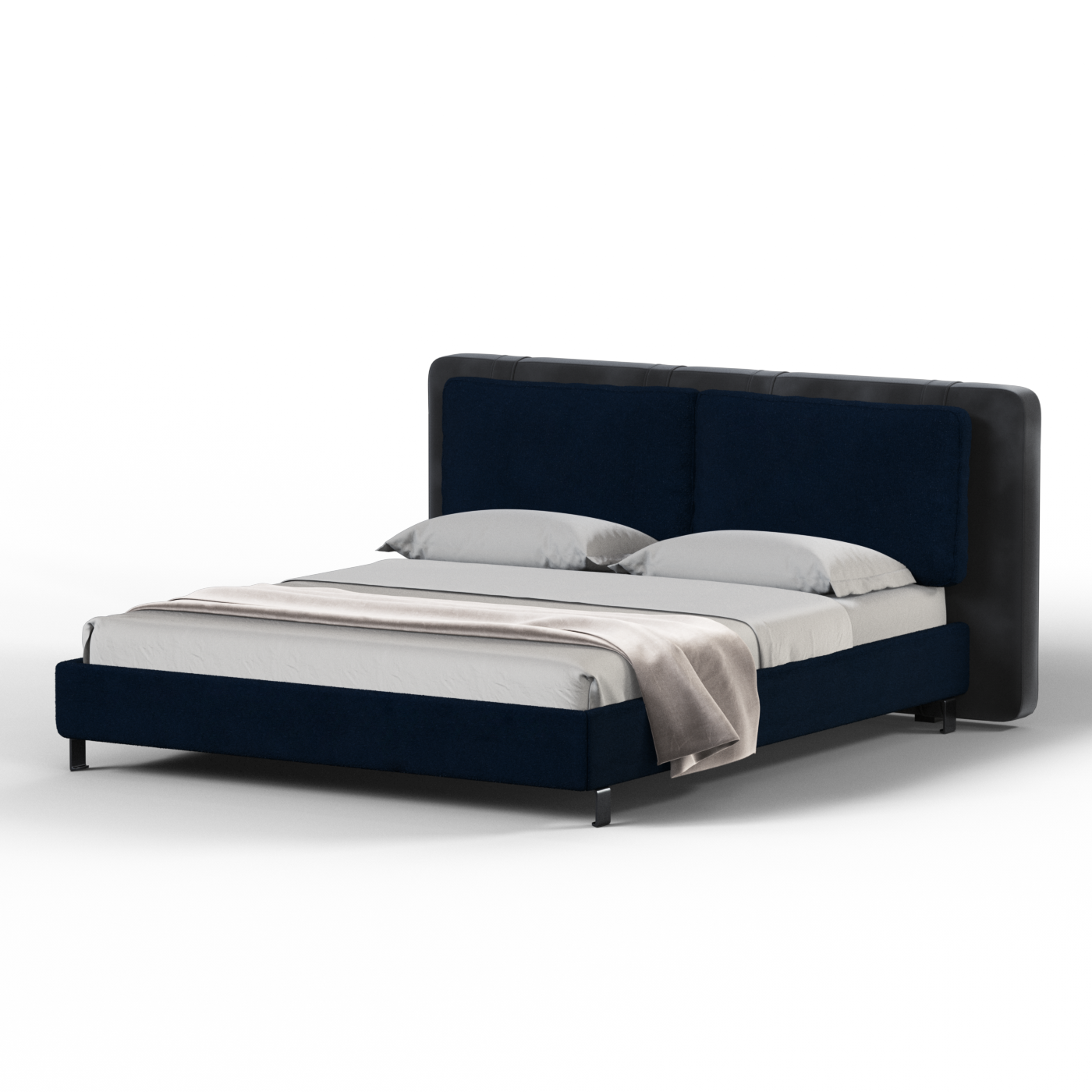Giovanna Double Bed with Elegant Headboard