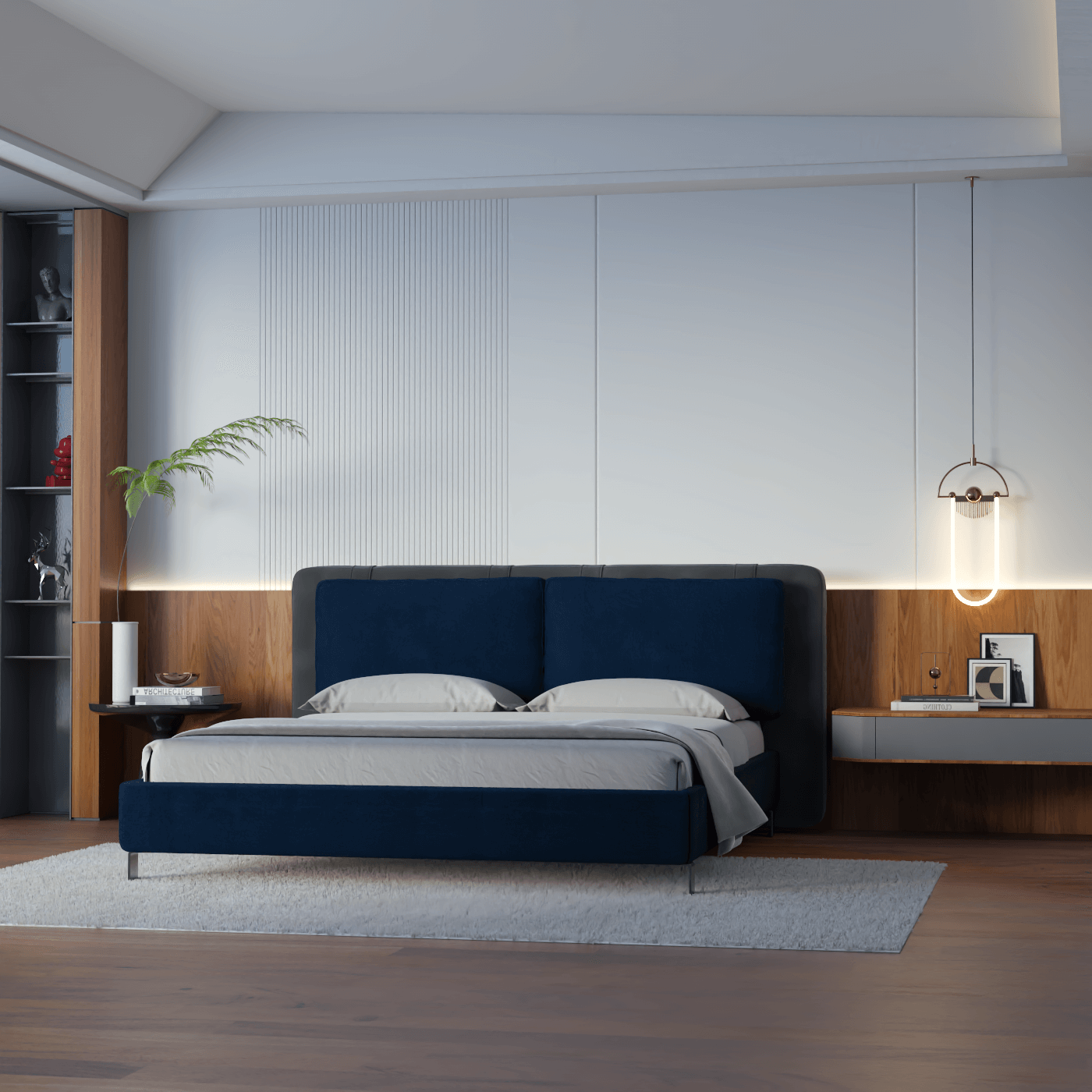 Giovanna Double Bed with Elegant Headboard