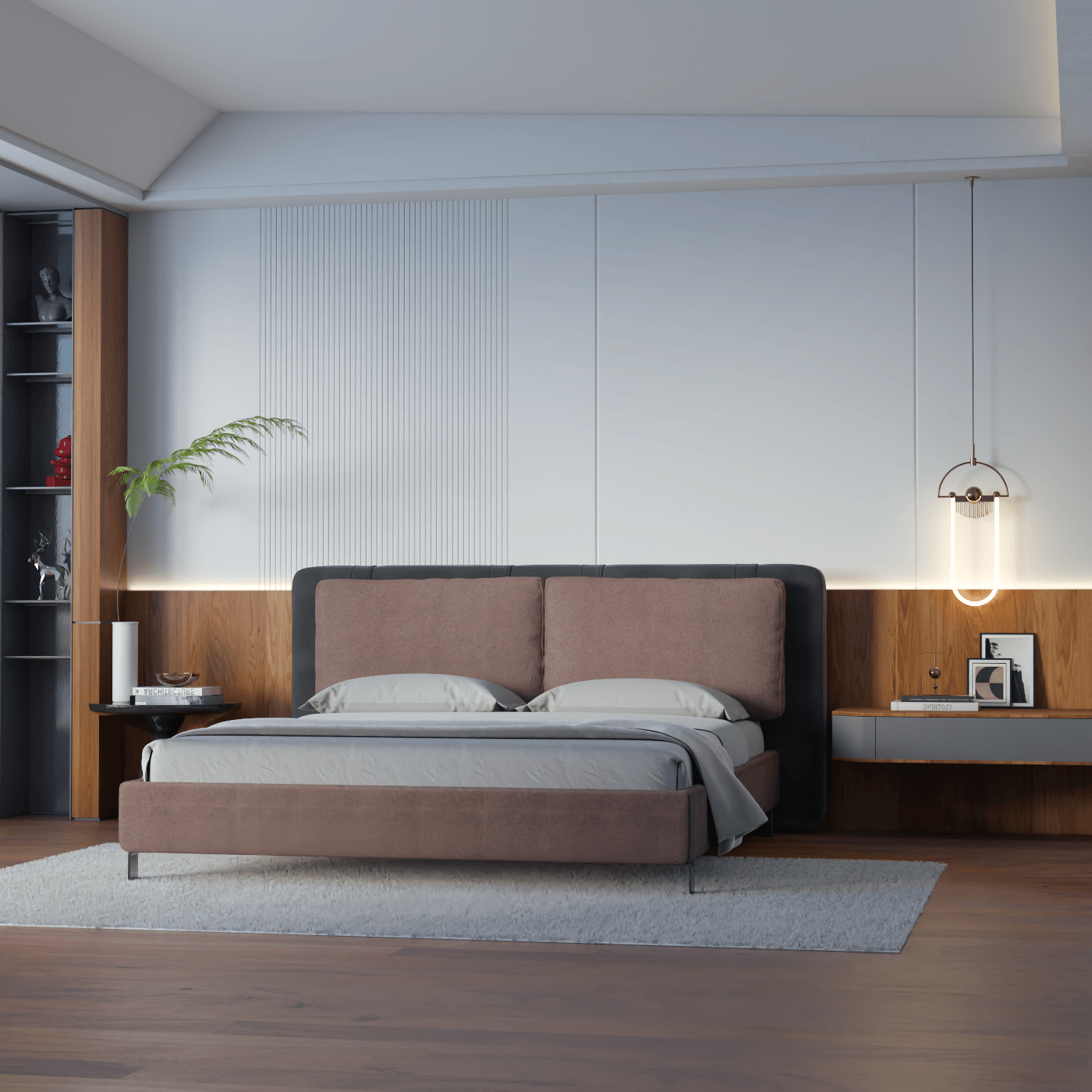 Giovanna Double Bed with Elegant Headboard