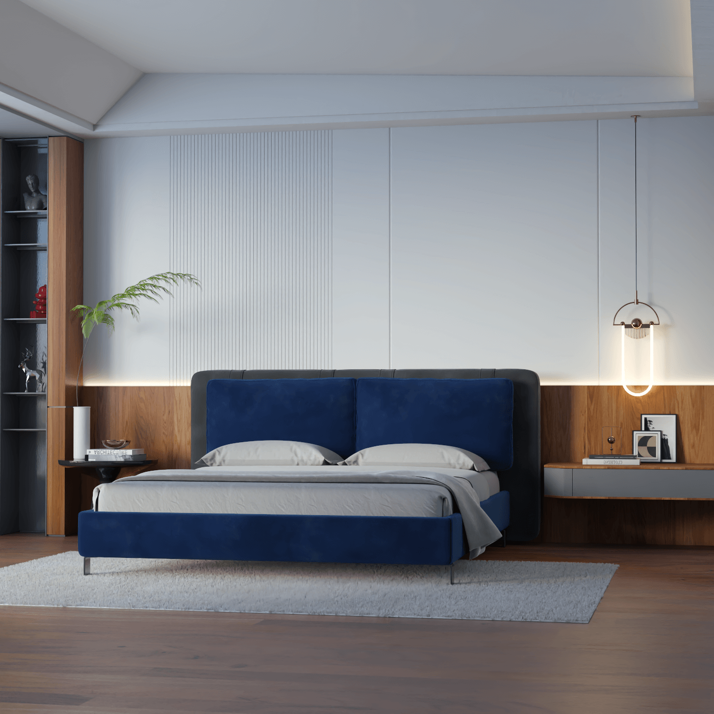 Giovanna Double Bed with Elegant Headboard