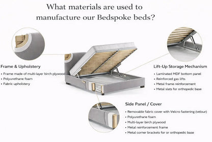 Ariana Double Bed with Elegant Headboard