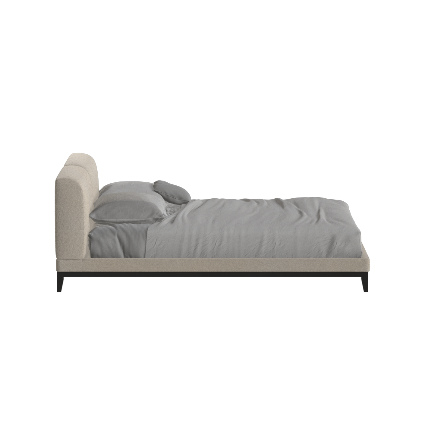 Lit double rembourré Infinity avec tête de lit élégante