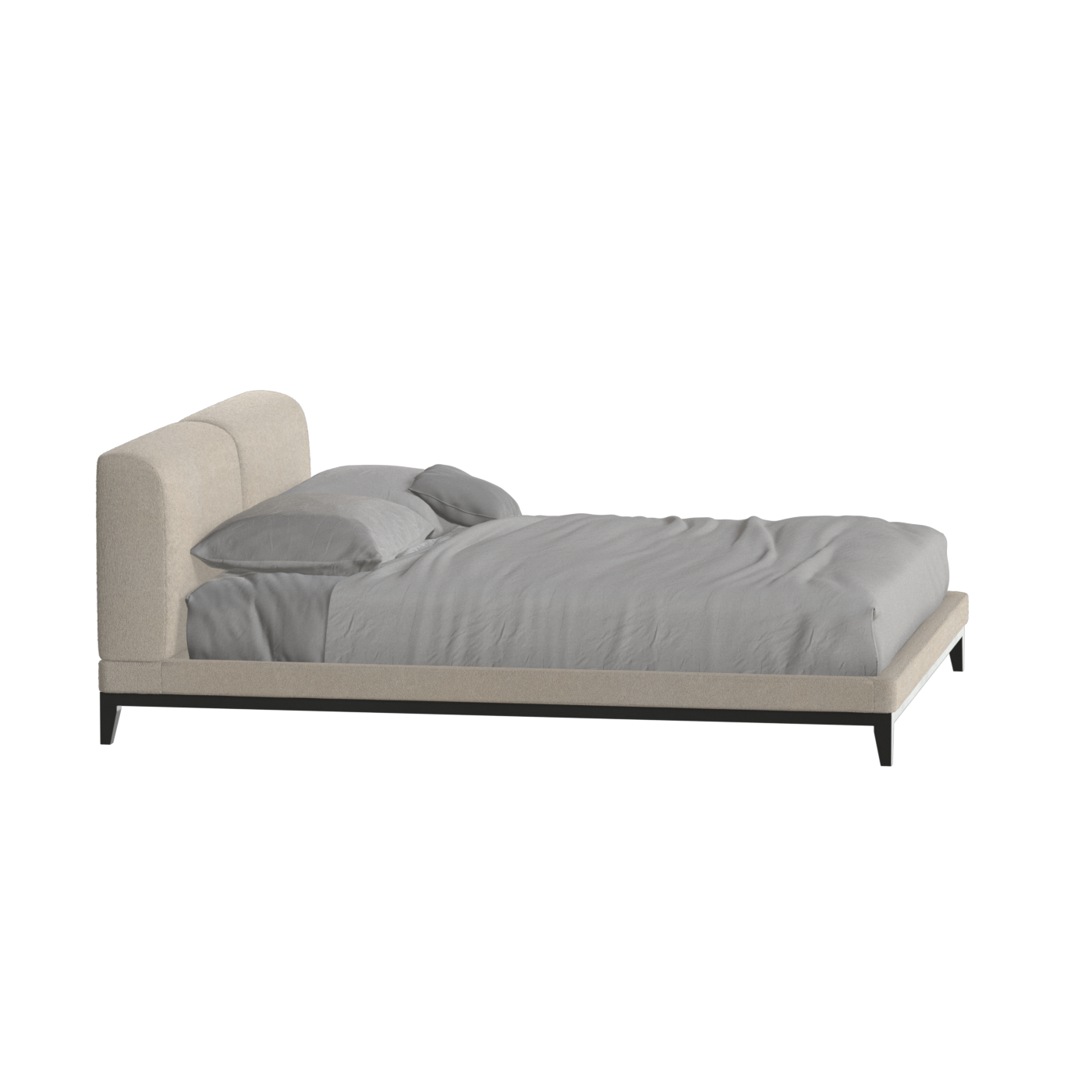 Lit double rembourré Infinity avec tête de lit élégante