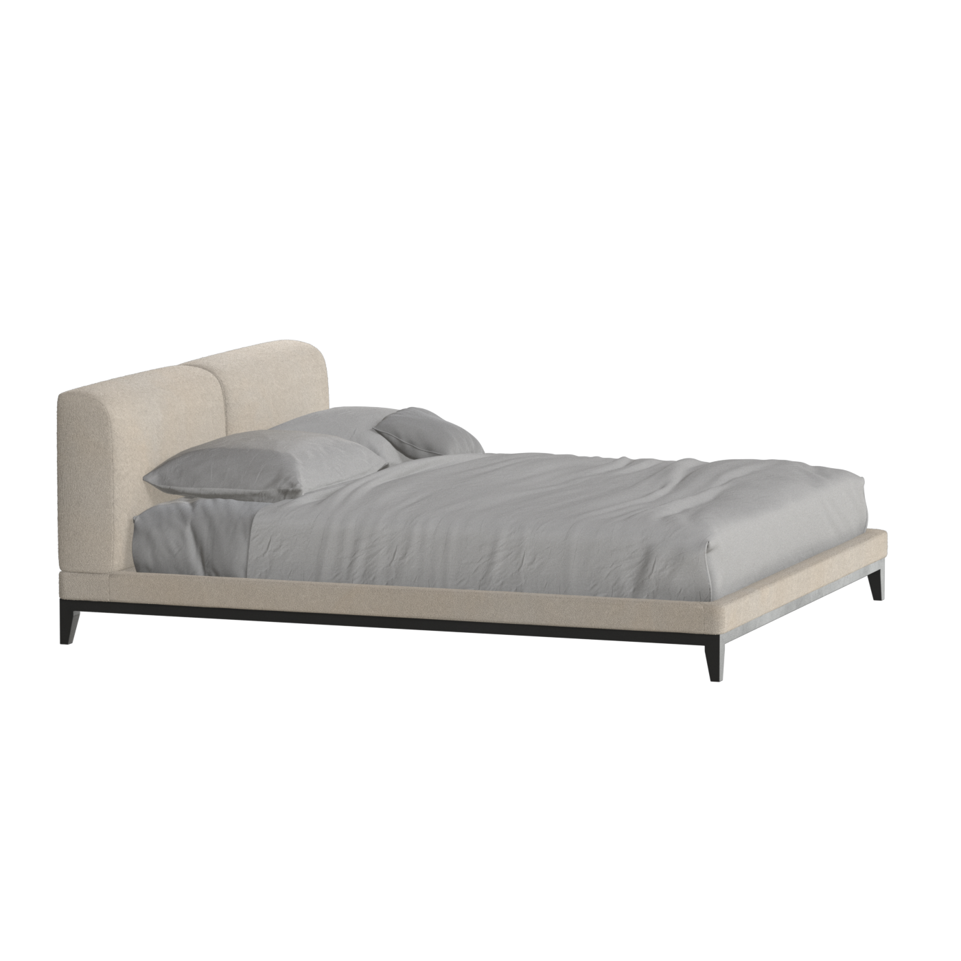 Lit double rembourré Infinity avec tête de lit élégante
