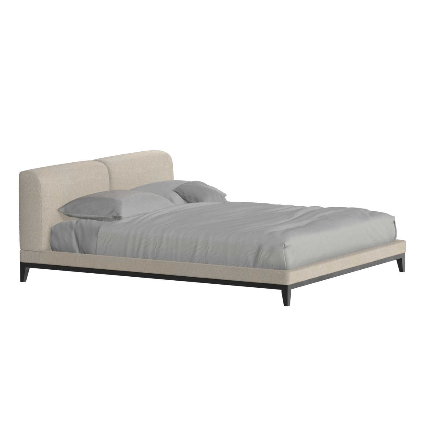 Lit double rembourré Infinity avec tête de lit élégante