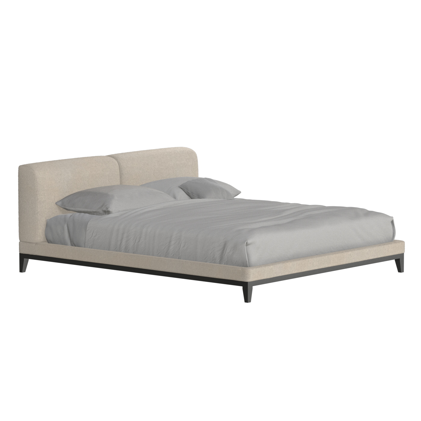 Lit double rembourré Infinity avec tête de lit élégante