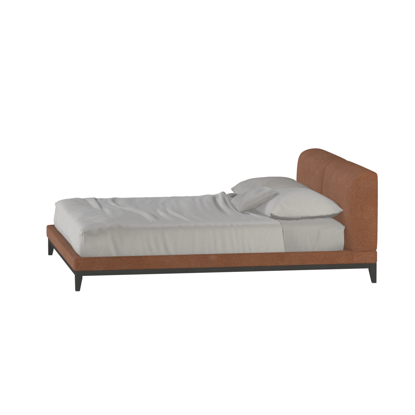 Lit double rembourré Infinity avec tête de lit élégante