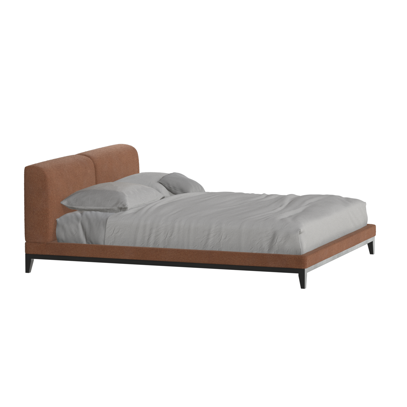 Lit double rembourré Infinity avec tête de lit élégante