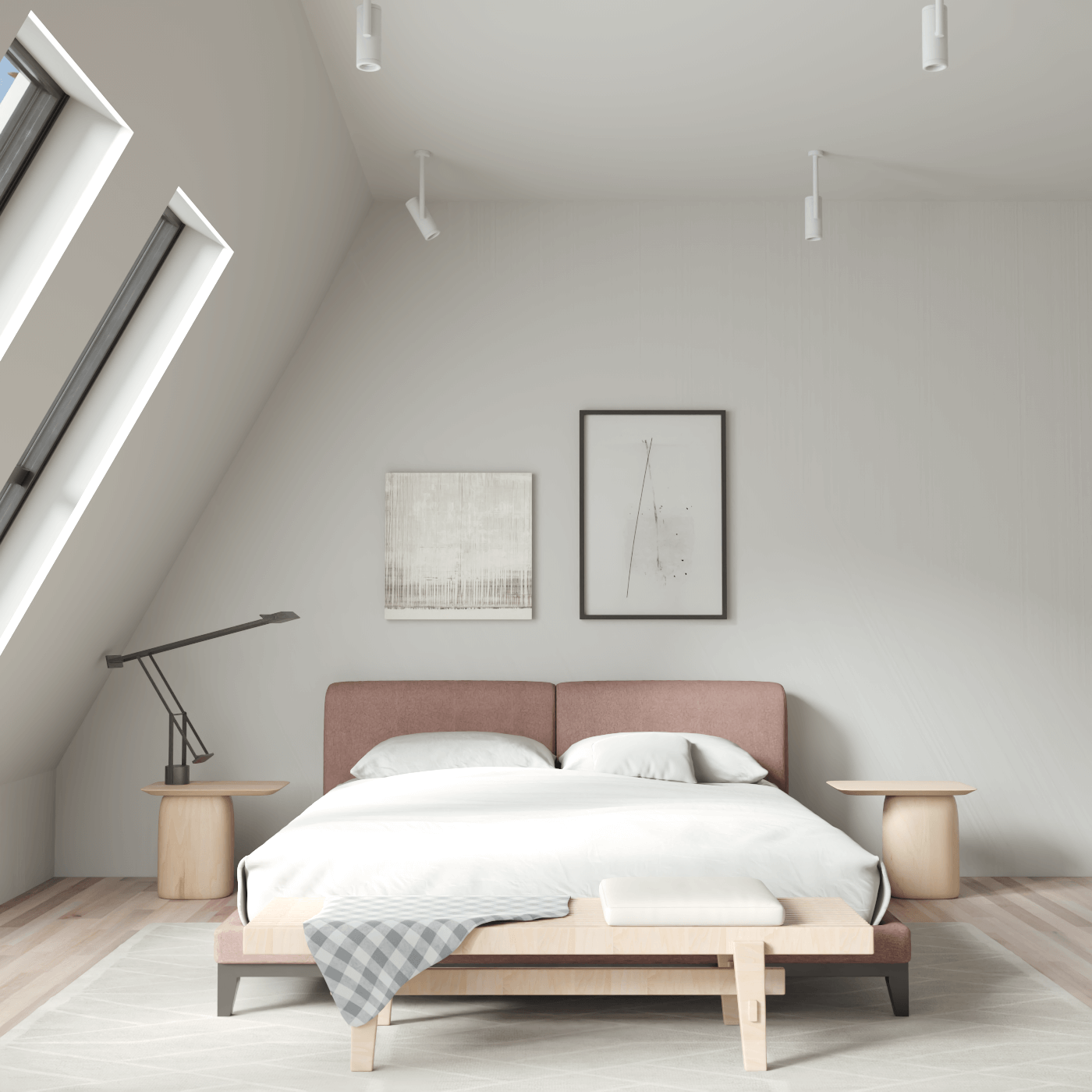 Infinity Upholstered Double Bed with Elegant Headboard