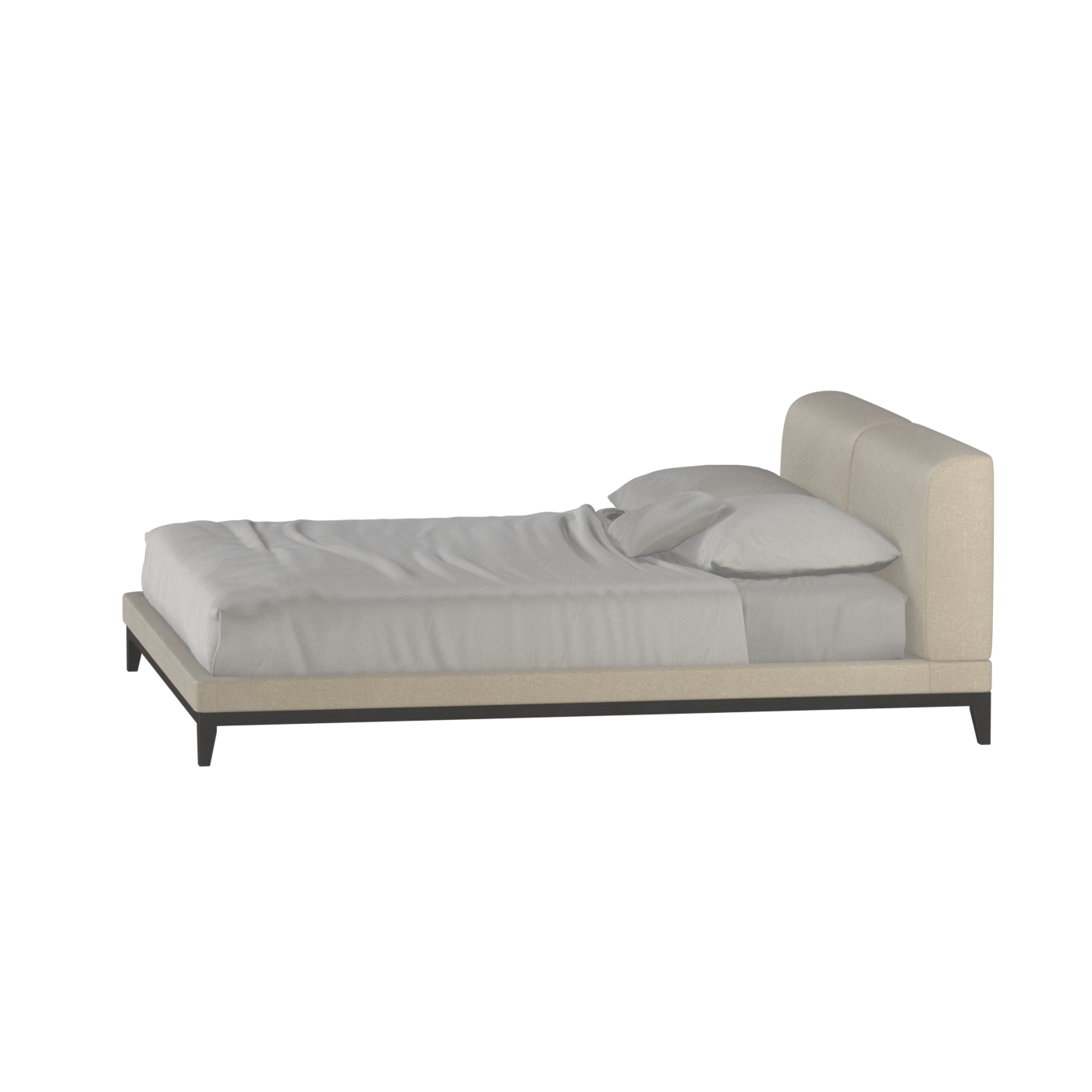 Lit double rembourré Infinity avec tête de lit élégante