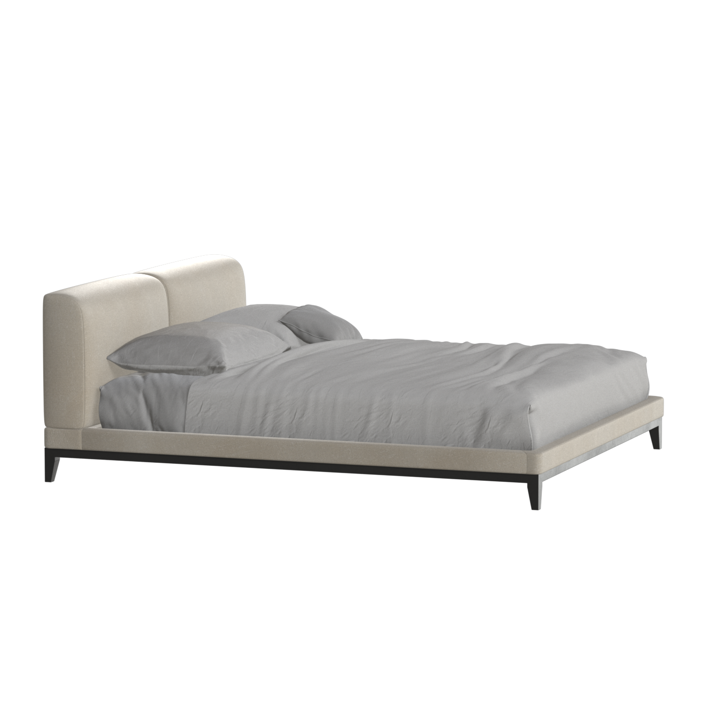 Lit double rembourré Infinity avec tête de lit élégante