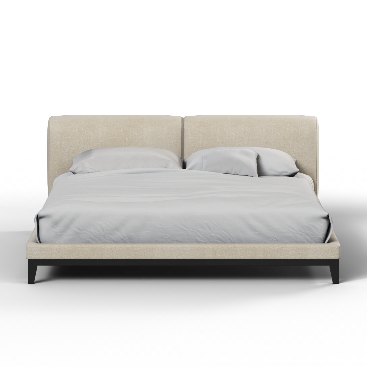 Lit double rembourré Infinity avec tête de lit élégante