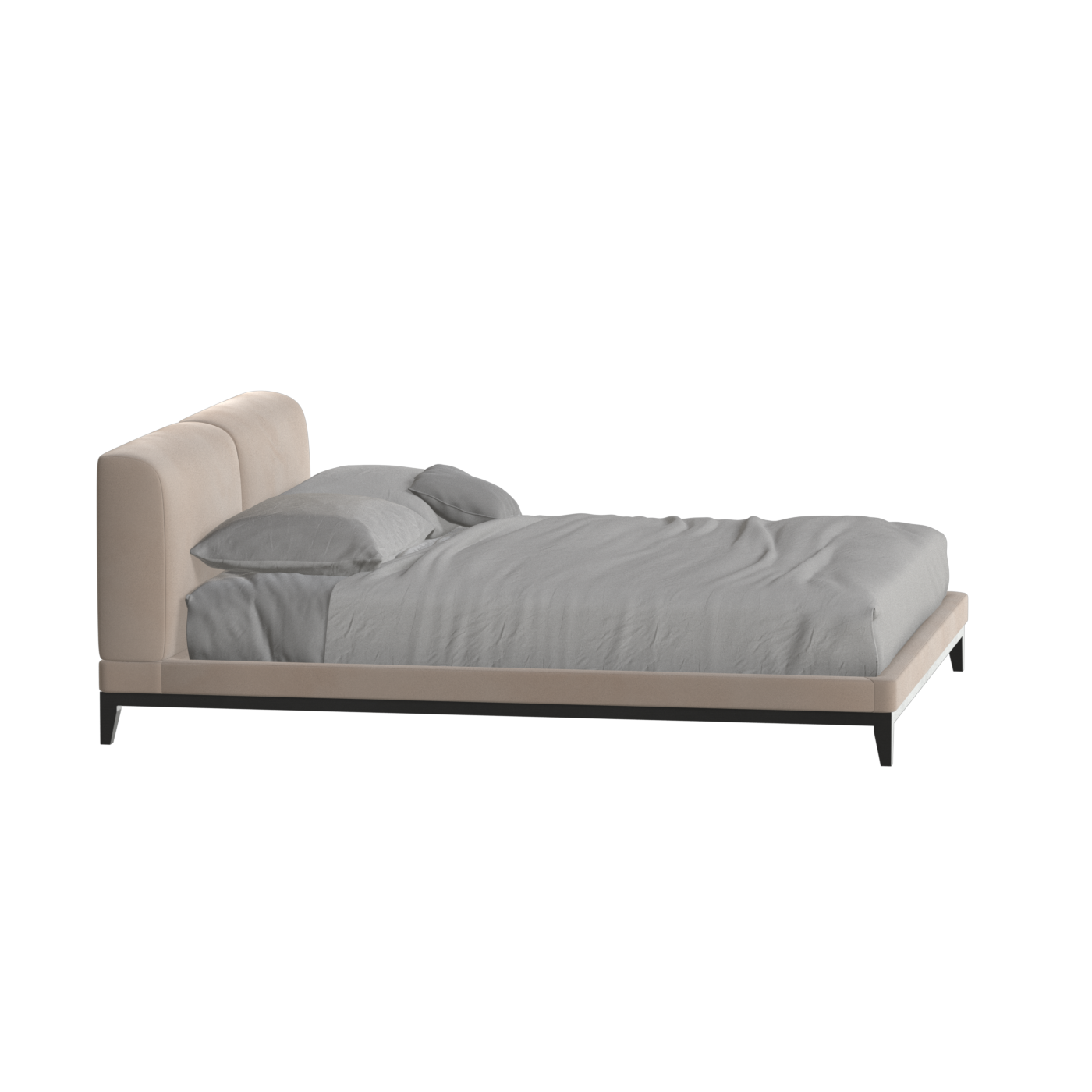 Lit double rembourré Infinity avec tête de lit élégante