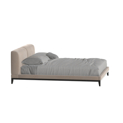 Lit double rembourré Infinity avec tête de lit élégante