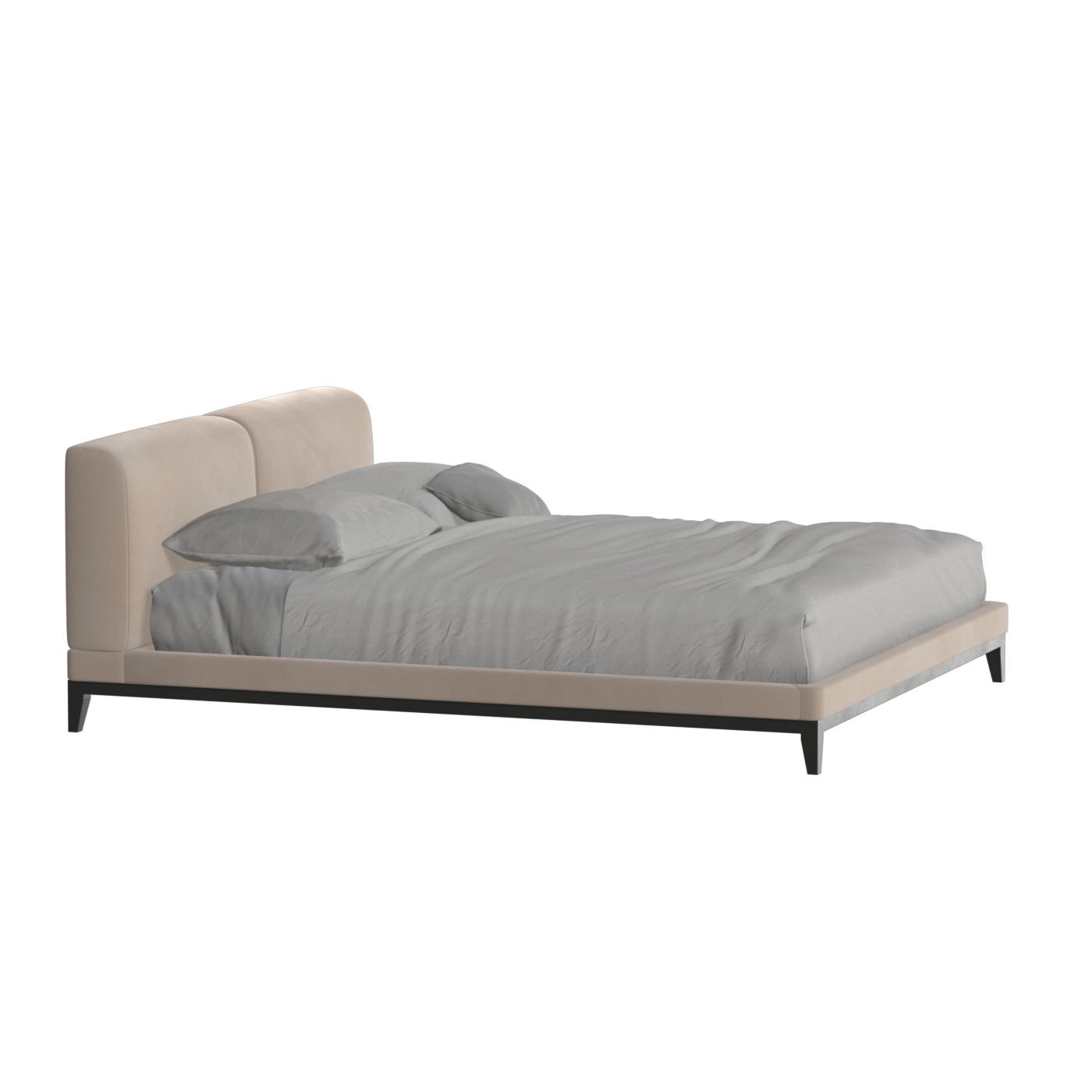 Lit double rembourré Infinity avec tête de lit élégante