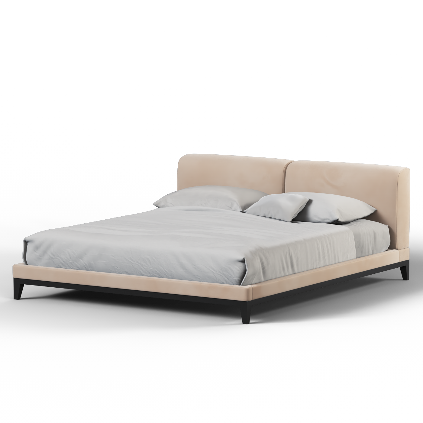 Lit double rembourré Infinity avec tête de lit élégante