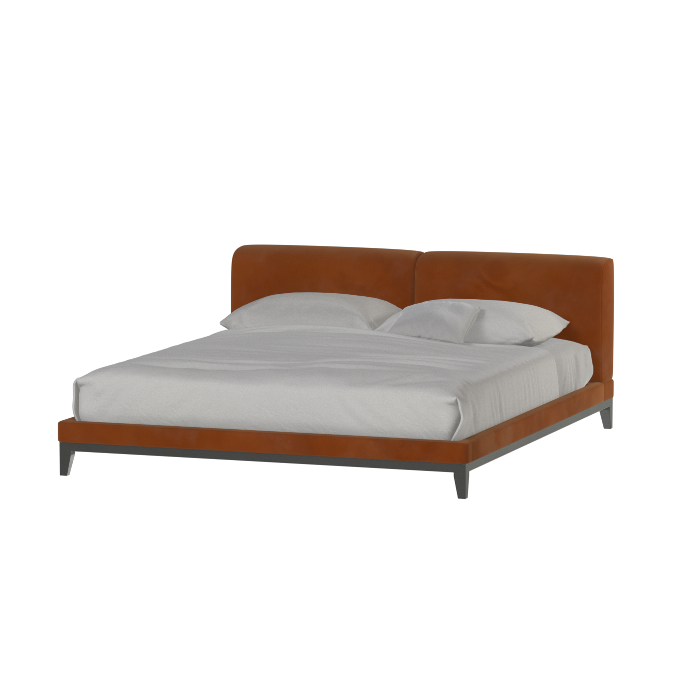 Lit double rembourré Infinity avec tête de lit élégante