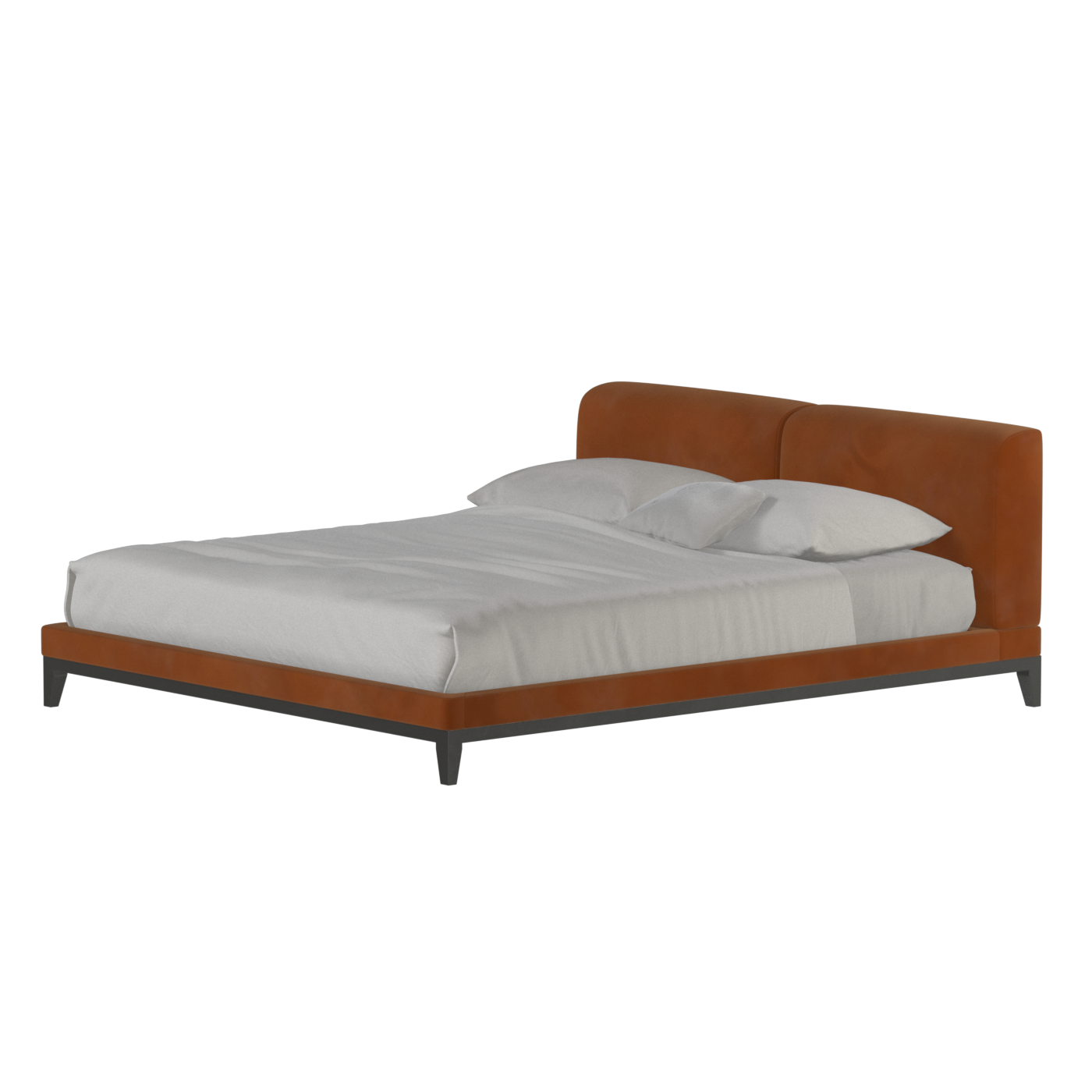 Lit double rembourré Infinity avec tête de lit élégante