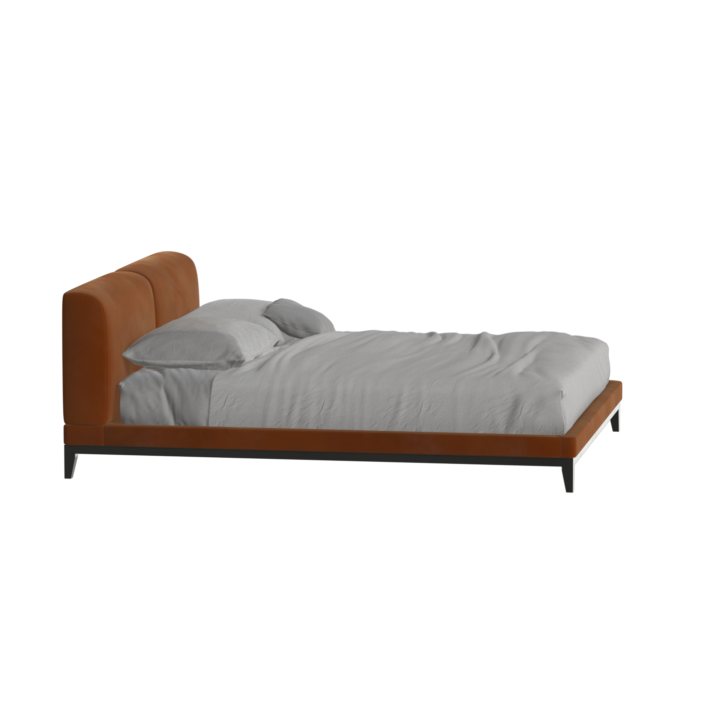 Lit double rembourré Infinity avec tête de lit élégante