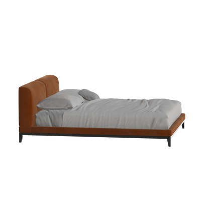 Lit double rembourré Infinity avec tête de lit élégante