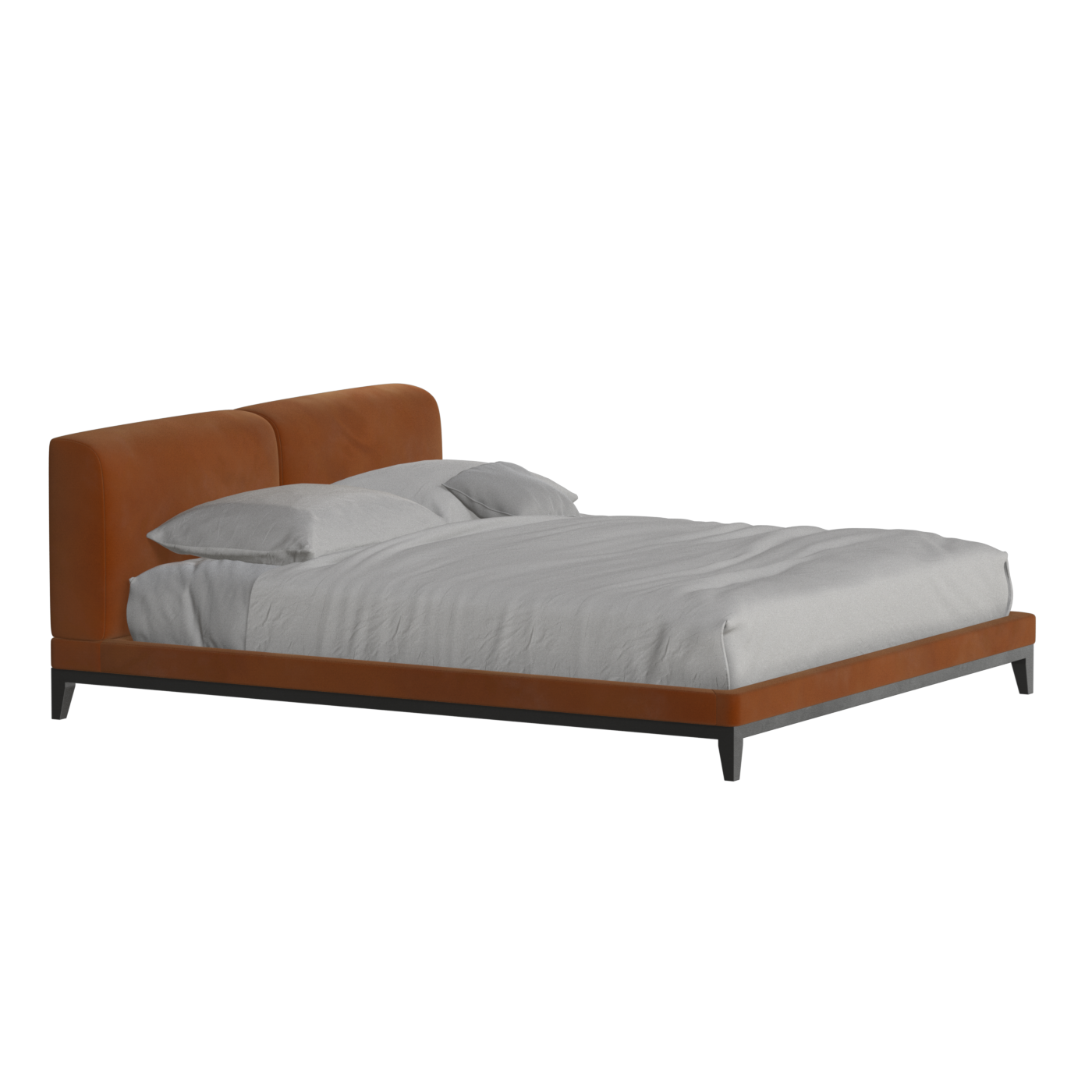 Lit double rembourré Infinity avec tête de lit élégante
