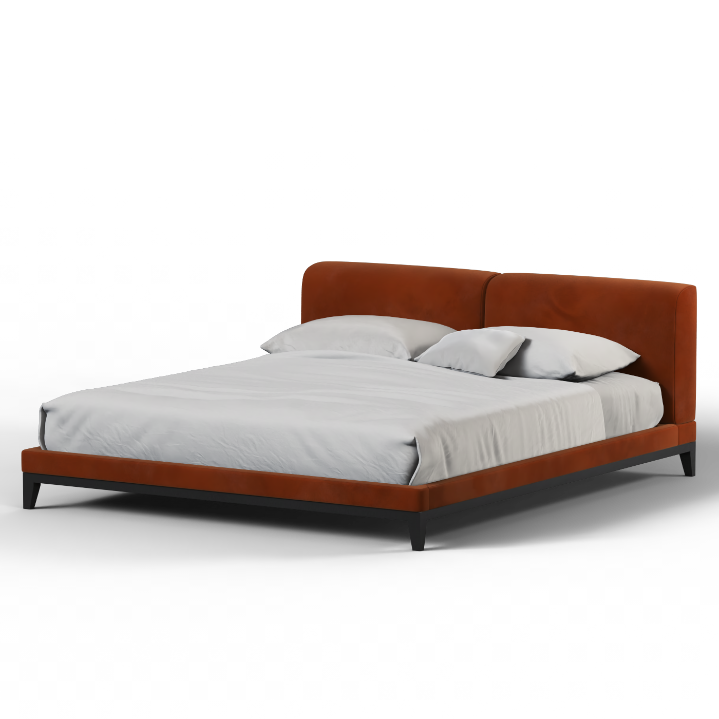Lit double rembourré Infinity avec tête de lit élégante