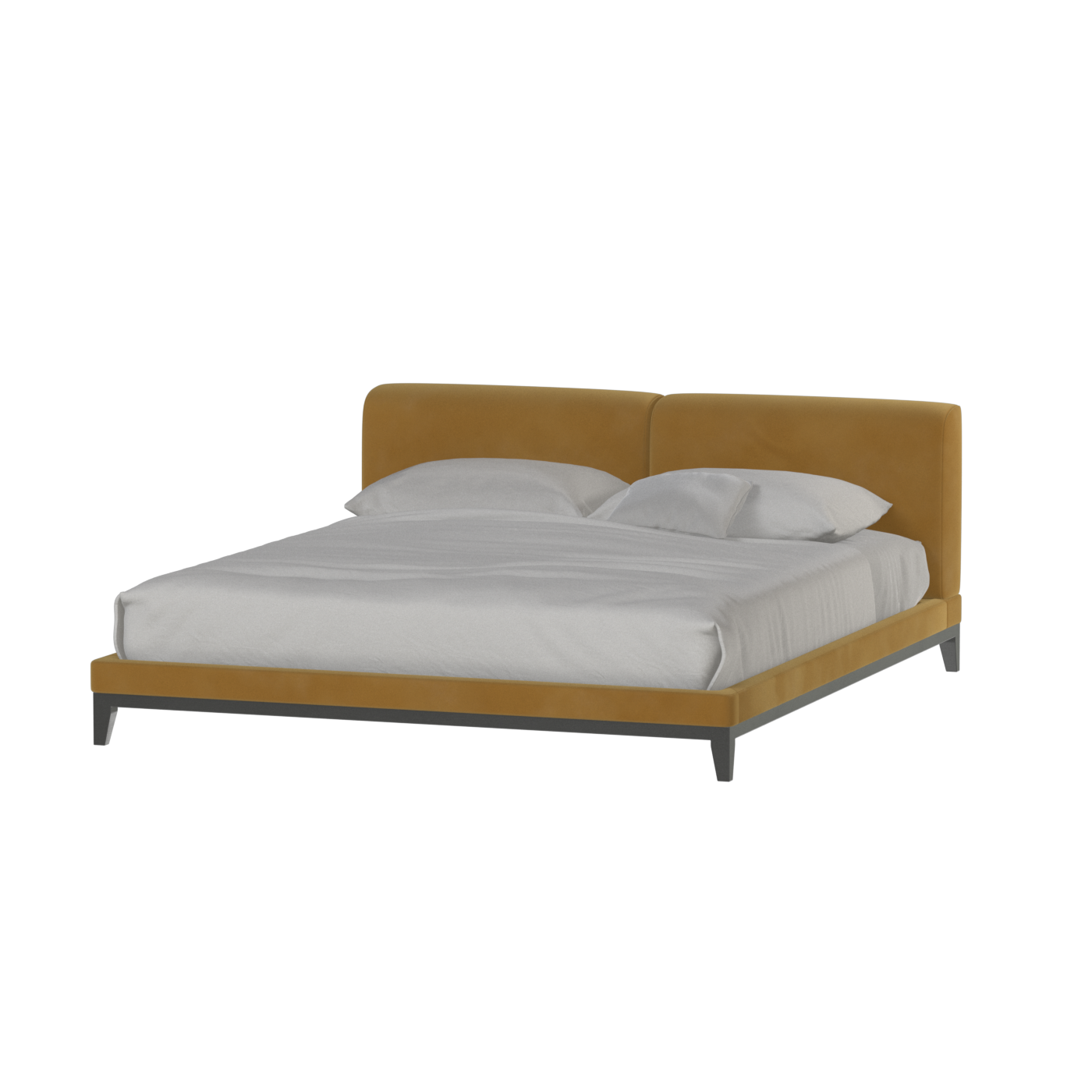 Infinity Upholstered Double Bed with Elegant Headboard