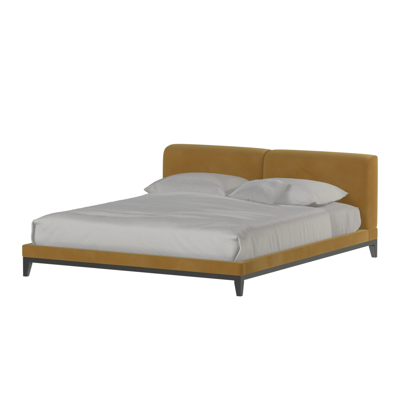 Infinity Upholstered Double Bed with Elegant Headboard