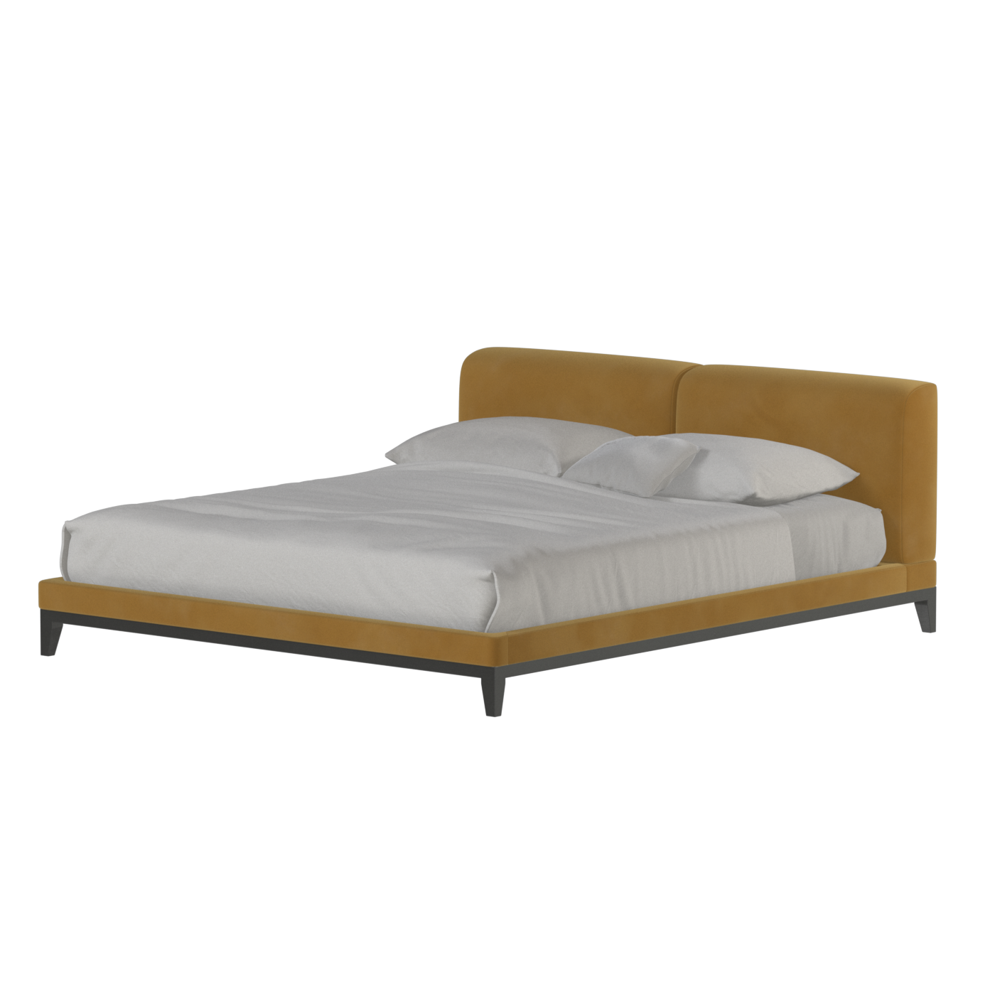 Infinity Upholstered Double Bed with Elegant Headboard