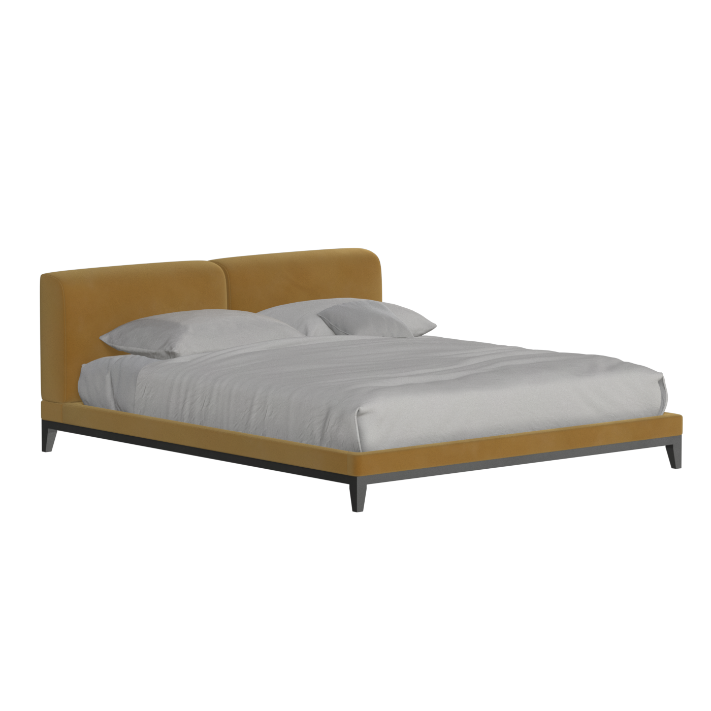 Infinity Upholstered Double Bed with Elegant Headboard