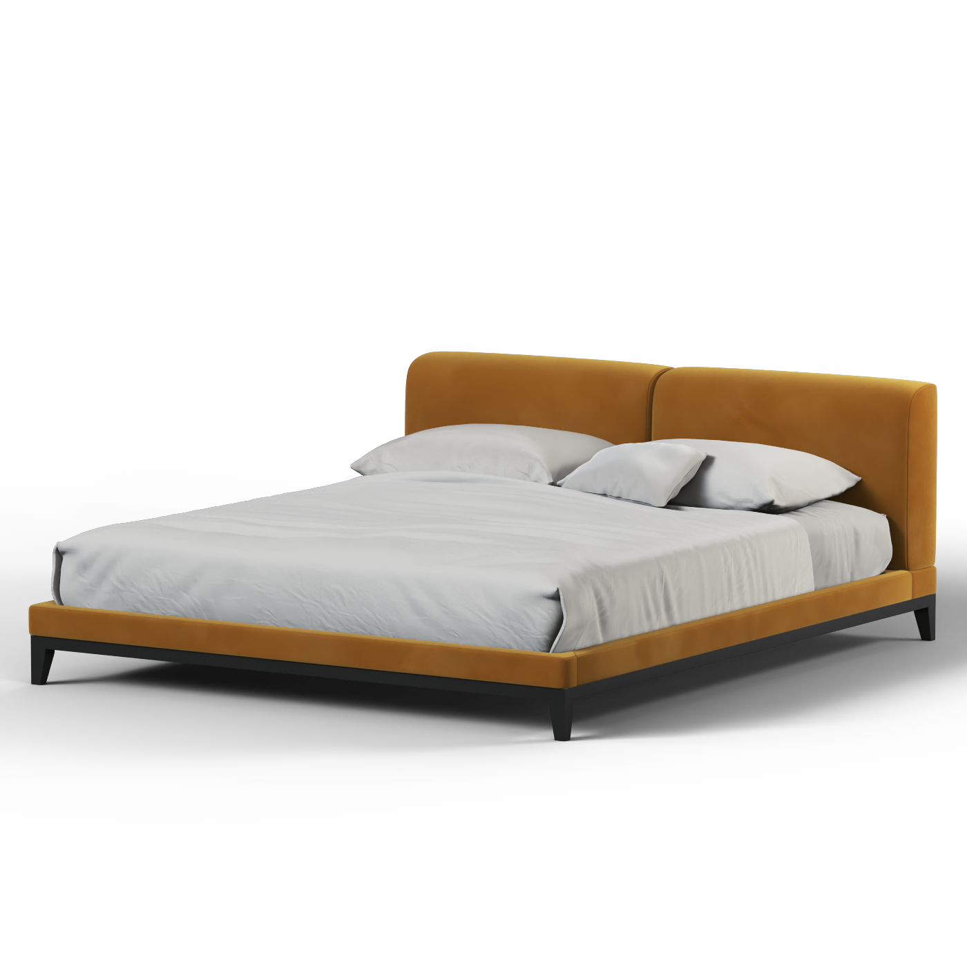 Infinity Upholstered Double Bed with Elegant Headboard