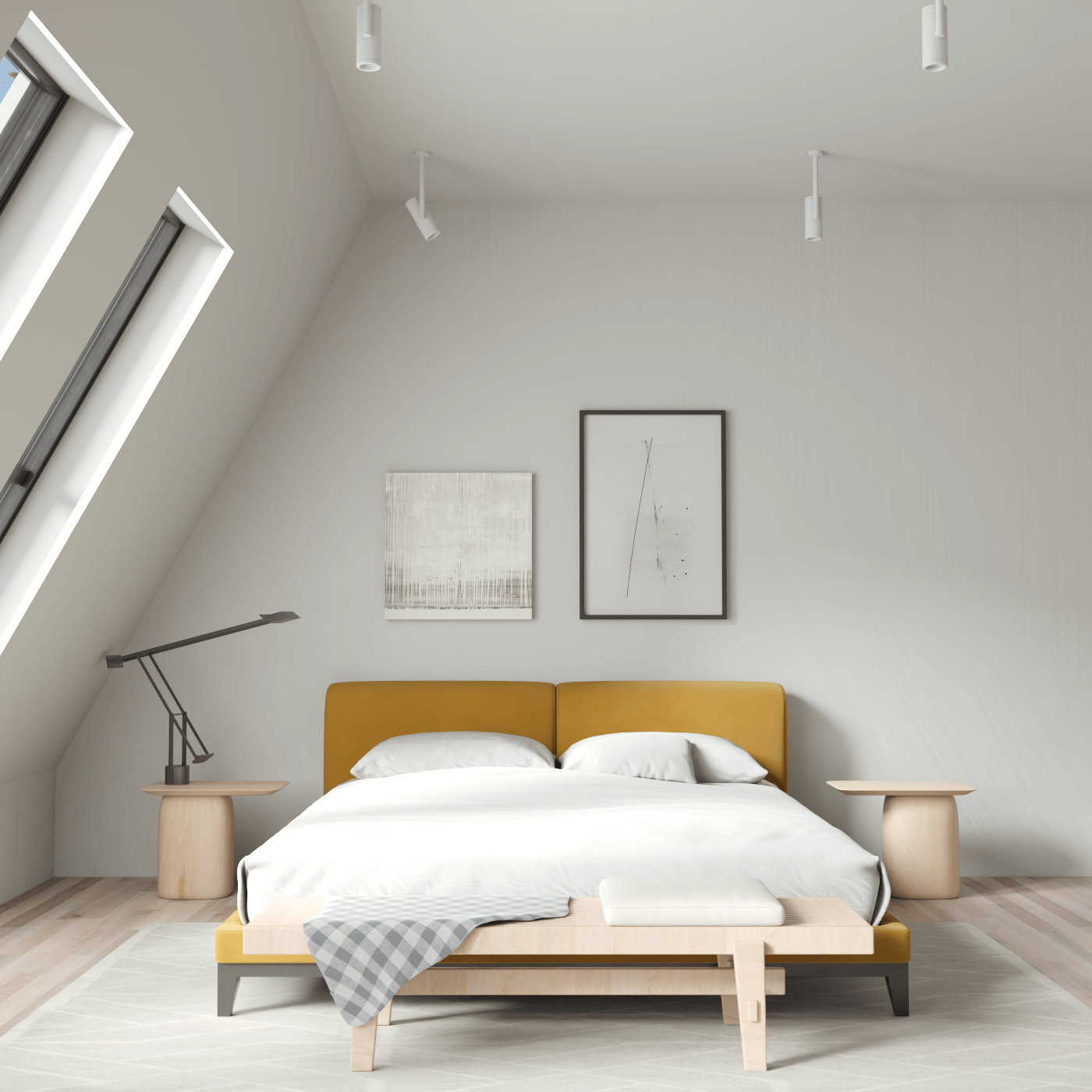 Infinity Upholstered Double Bed with Elegant Headboard