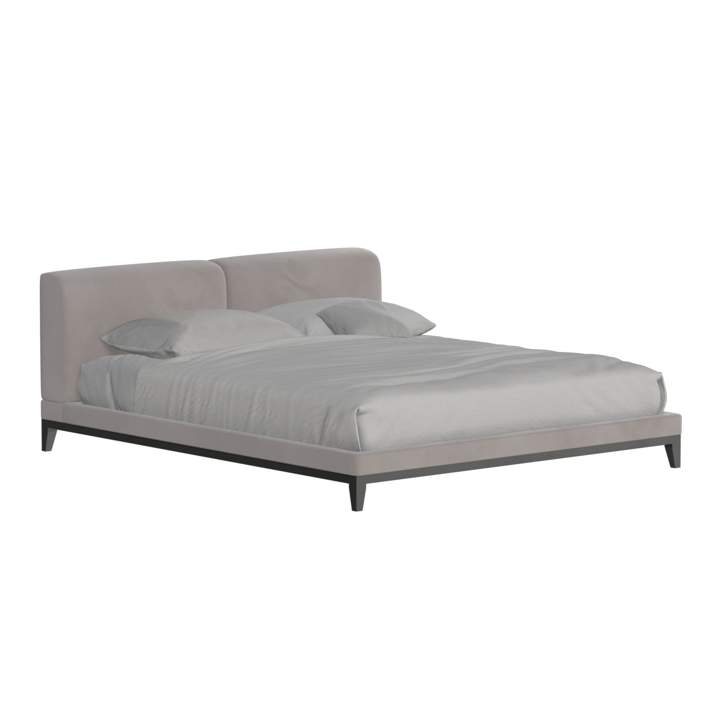Lit double rembourré Infinity avec tête de lit élégante
