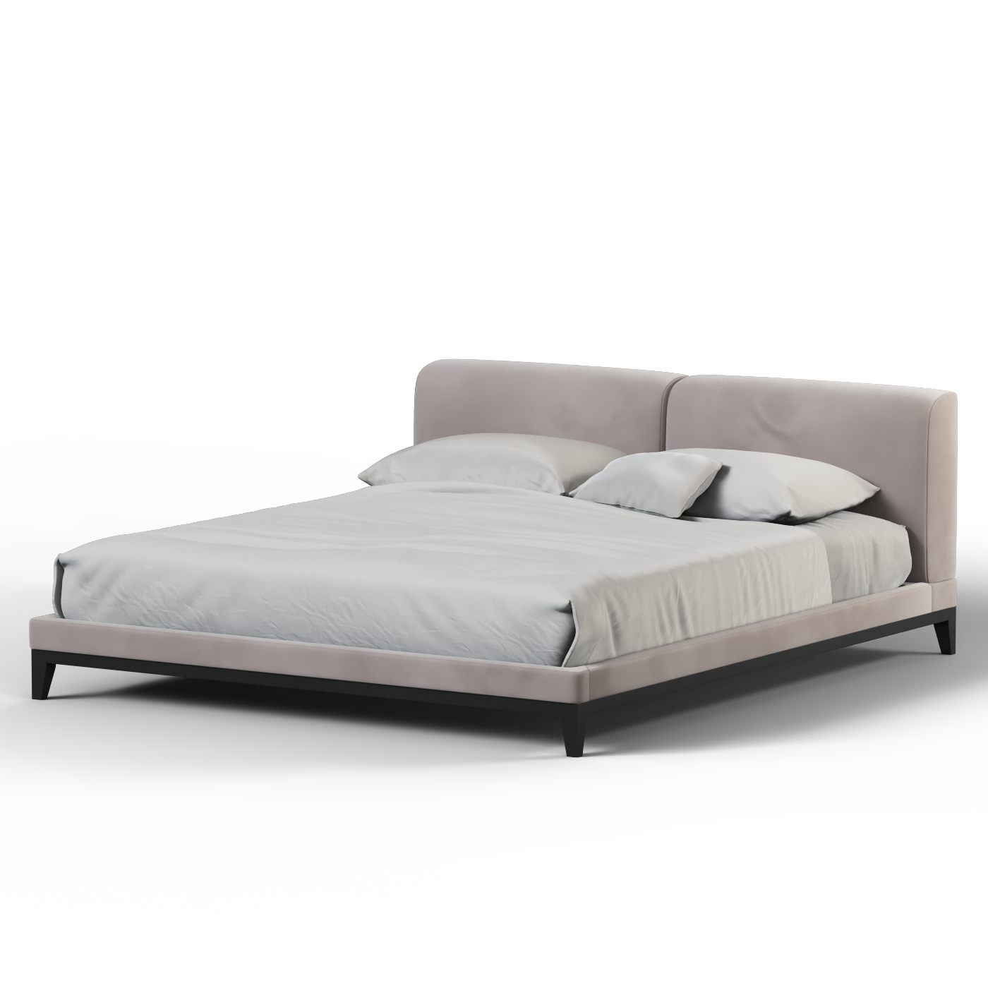 Lit double rembourré Infinity avec tête de lit élégante