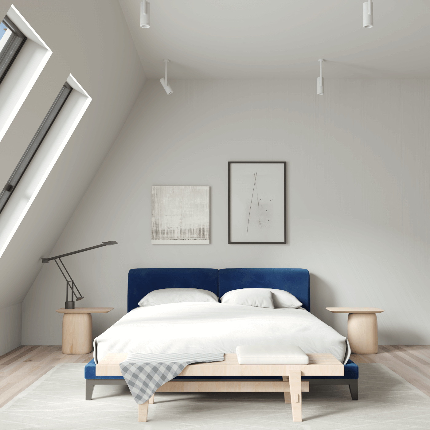 Infinity Upholstered Double Bed with Elegant Headboard