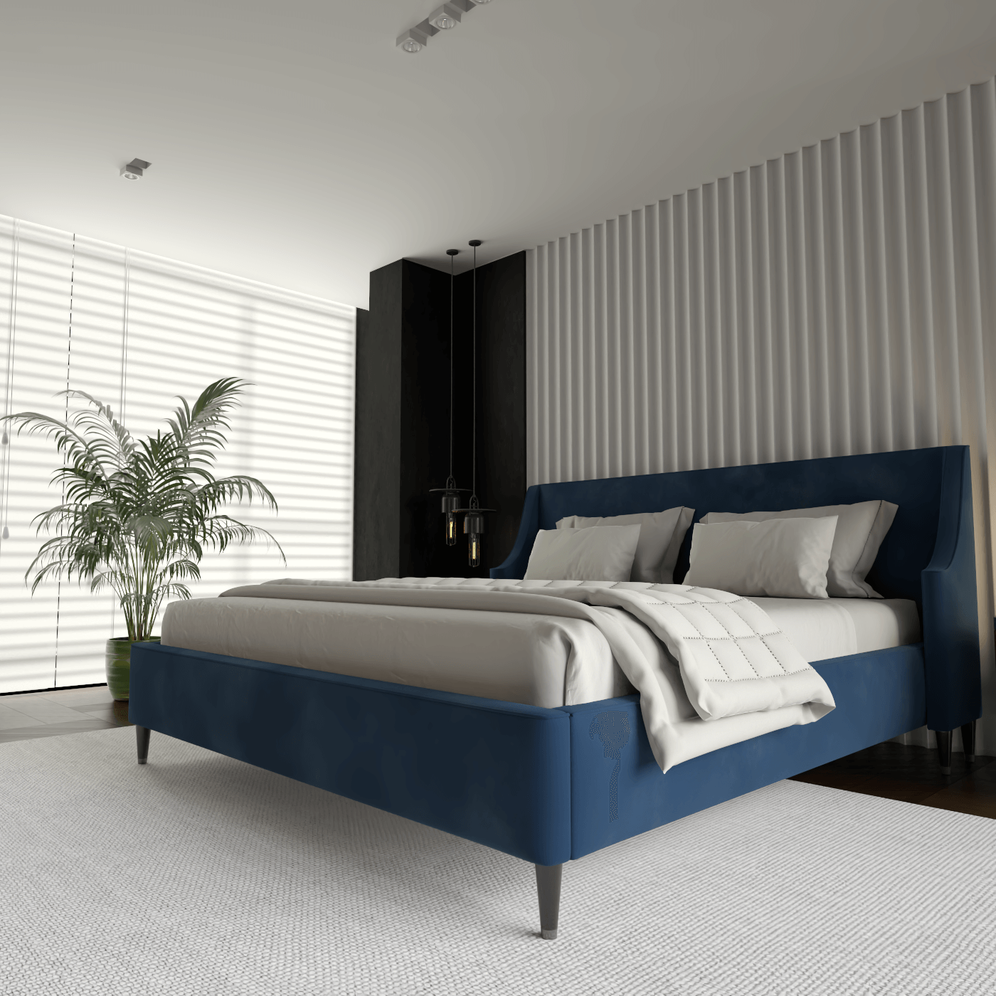 Laura Double Bed with High Headboard