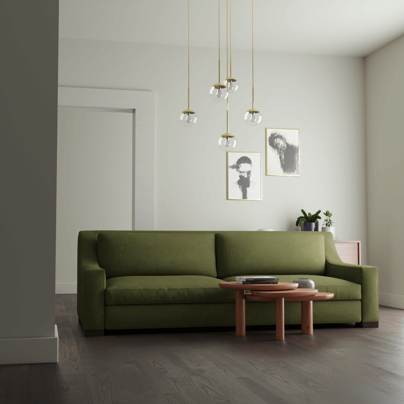 Louis 2 Seater Sofa — Structured Design with Tapered Arms