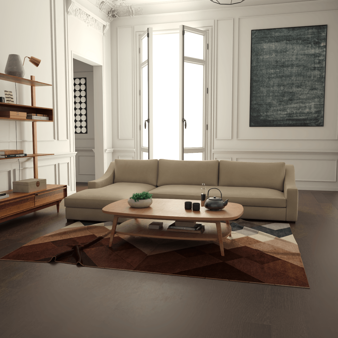 Louis Sectional Sofa — Low-Profile Modular Corner Layout